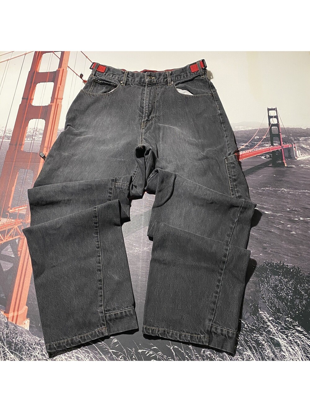 Vintage Mecca Jeans Mens 34x34 Black Baggy Y2K Hip Hop Streetwear Grunge Skater